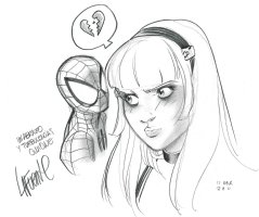 Lafuente - Spiderman and Gwen Comic Art
